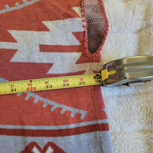 Billabong Hooded Sweater Poncho Boho Aztec Tribal - Picture 3 of 5